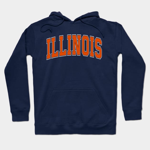 Illinois - college university font letters text word football basketball baseball softball volleyball hockey love fan player christmas birthday gift for men women kids mothers fathers day dad mom vintage retro Hoodie by Fanboy04